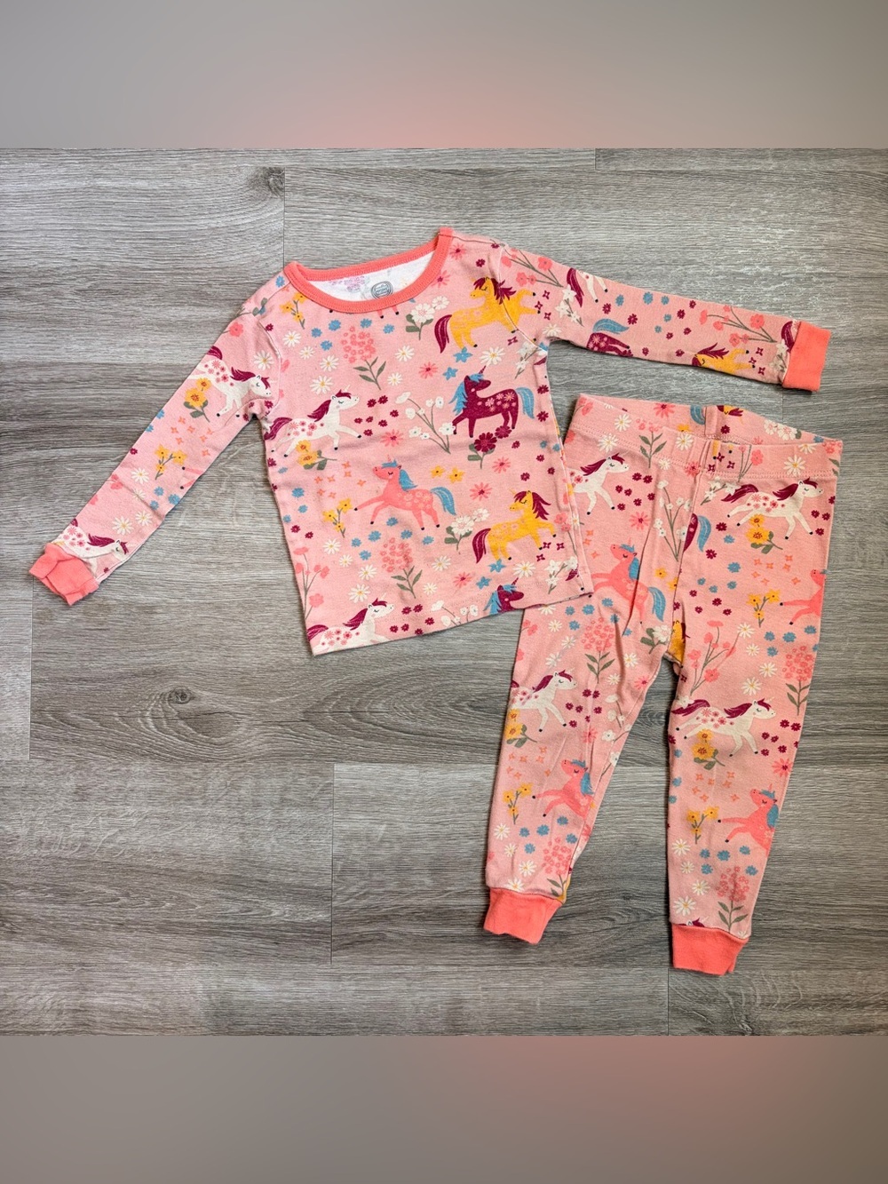 Wonder Nation baby girls unicorn print pajama set